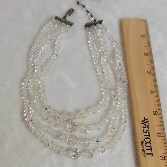 Vintage Aurora Borealis 4 Strand Necklace - Picture 6 of 11